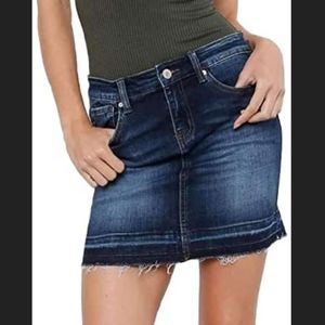 NWOT KanCan Distressed Denim Skirt